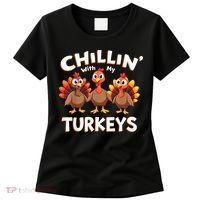 Thanksgiving Family Chillin With My Turkeys Women's T-Shirt thumb 0