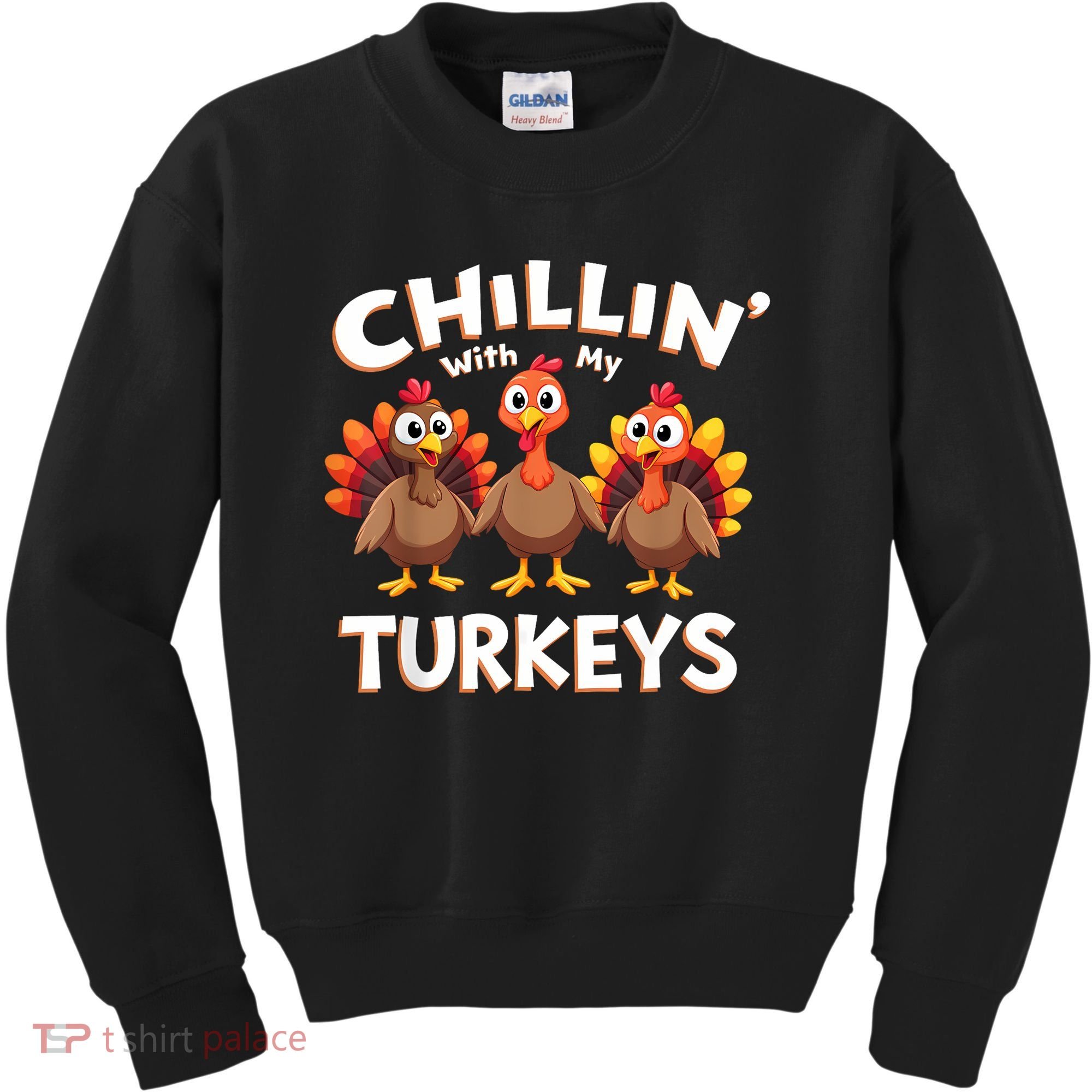 Thanksgiving Family Chillin With My Turkeys Kids Sweatshirt