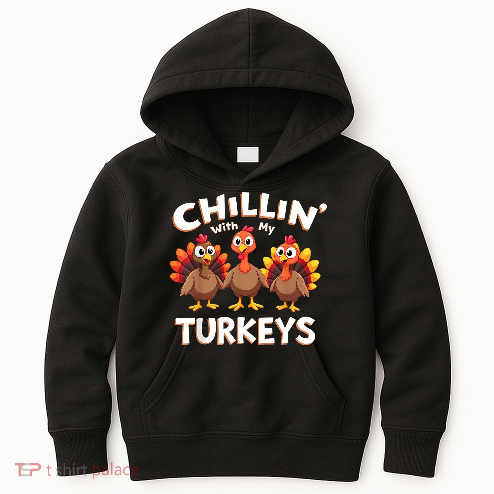 Thanksgiving Family Chillin With My Turkeys Kids Hoodie