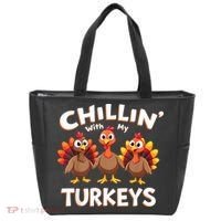 Thanksgiving Family Chillin With My Turkeys Tote Bag thumb 0