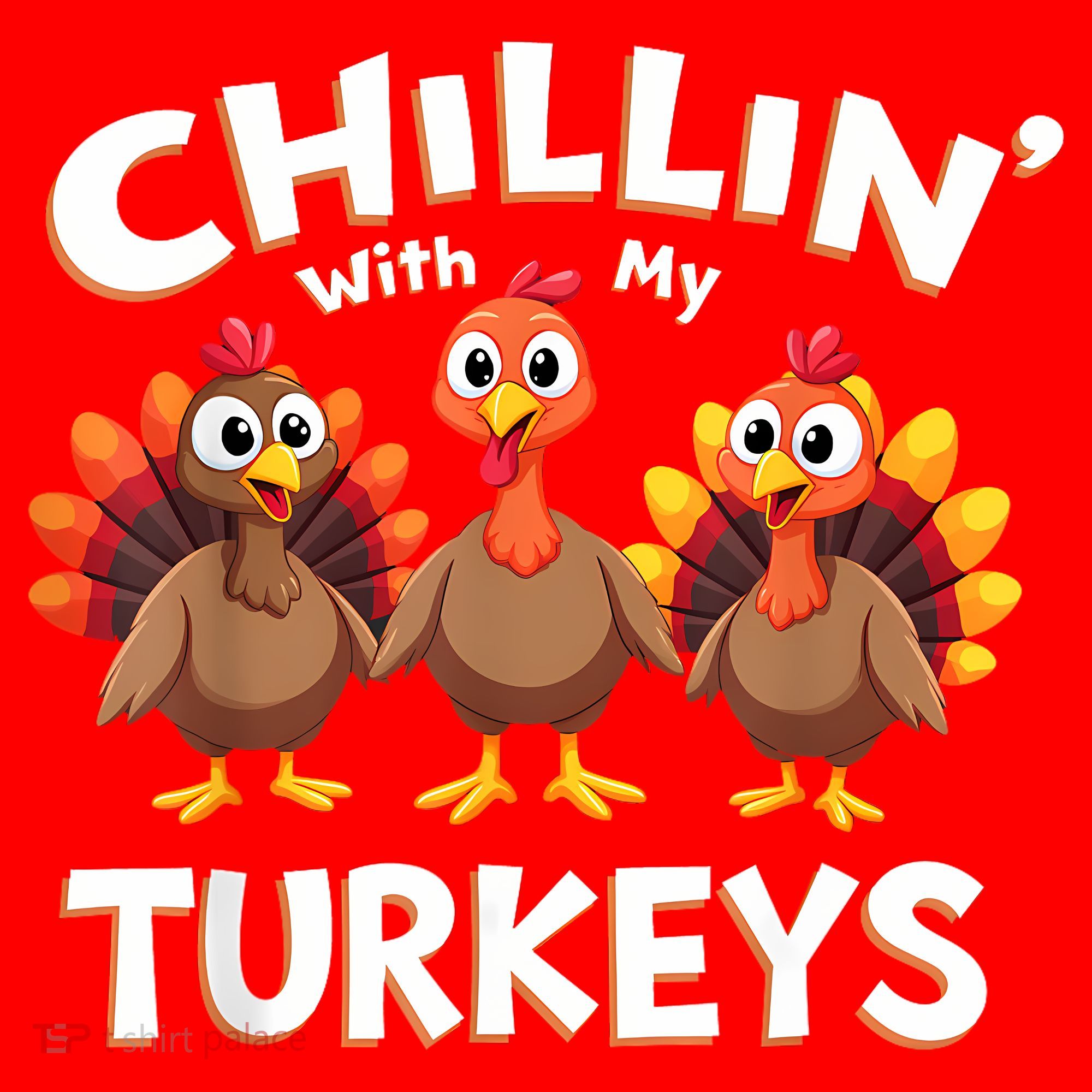 Thanksgiving Family Chillin With My Turkeys Santa Hat
