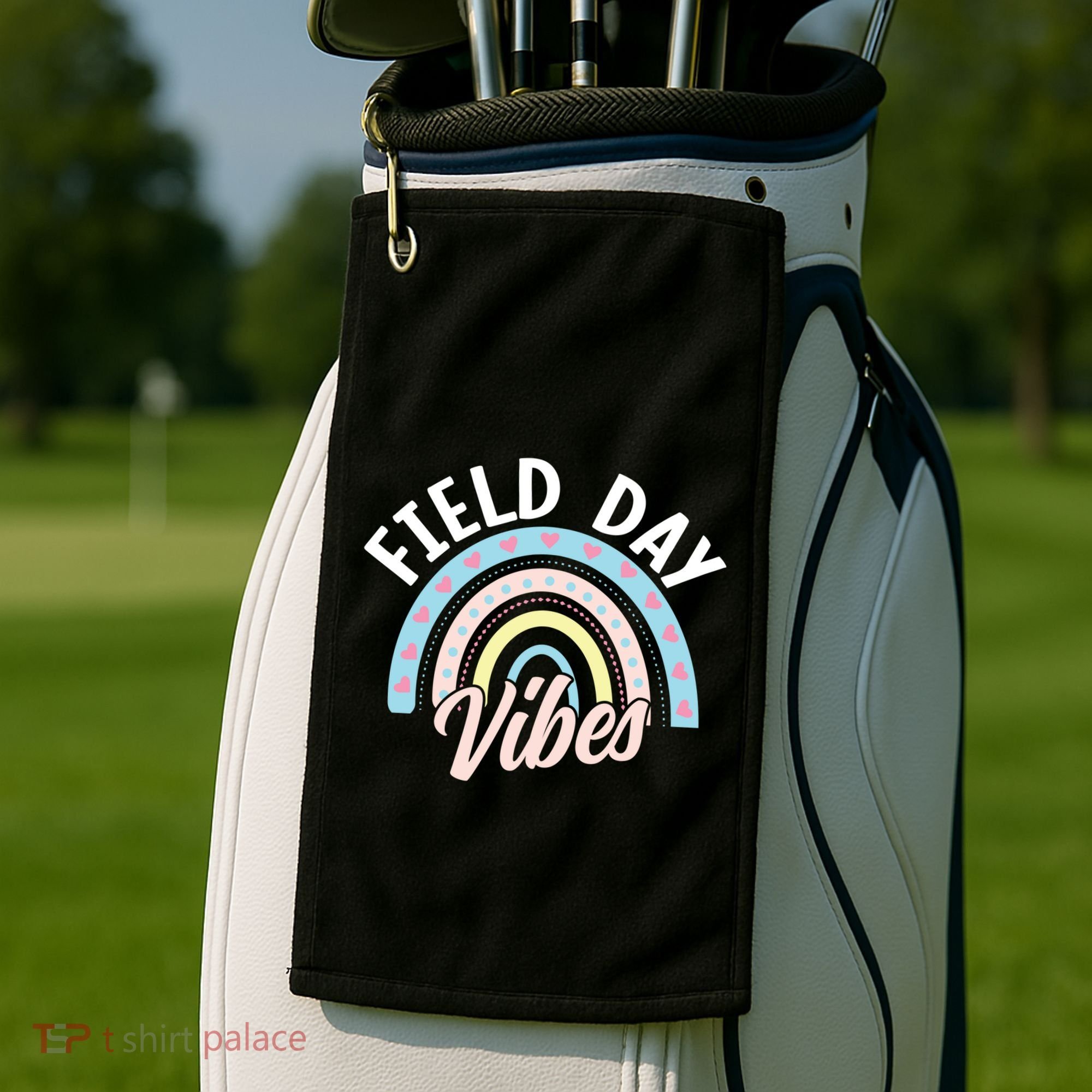 Teacher Field Day Vibes Gift Golf Towel