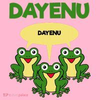 Three Frogs Dayenu Funny Pesach Passover Coaster thumb 2