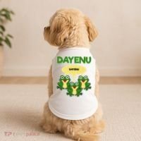 Three Frogs Dayenu Funny Pesach Passover Doggie Tank thumb 2