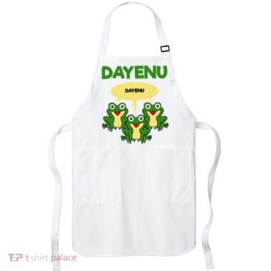 Three Frogs Dayenu Funny Pesach Passover Apron
