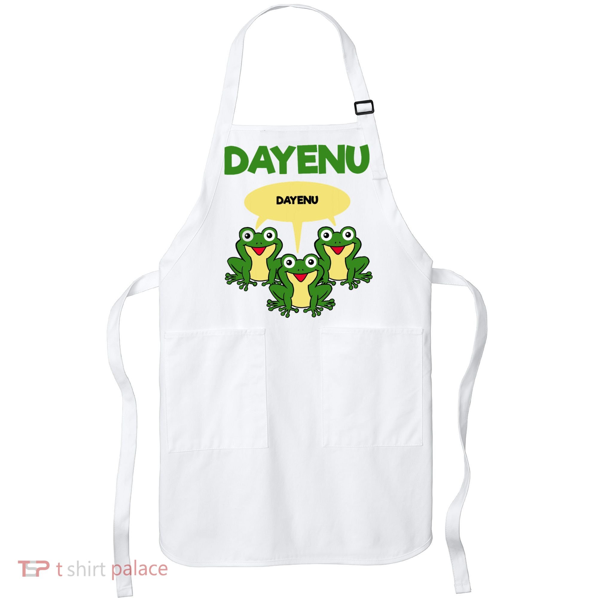 Three Frogs Dayenu Funny Pesach Passover Apron
