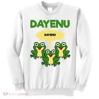 Three Frogs Dayenu Funny Pesach Passover Sweatshirt thumb 0