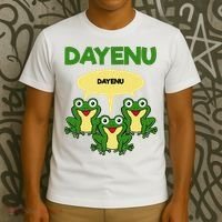 Three Frogs Dayenu Funny Pesach Passover T-Shirt thumb 3