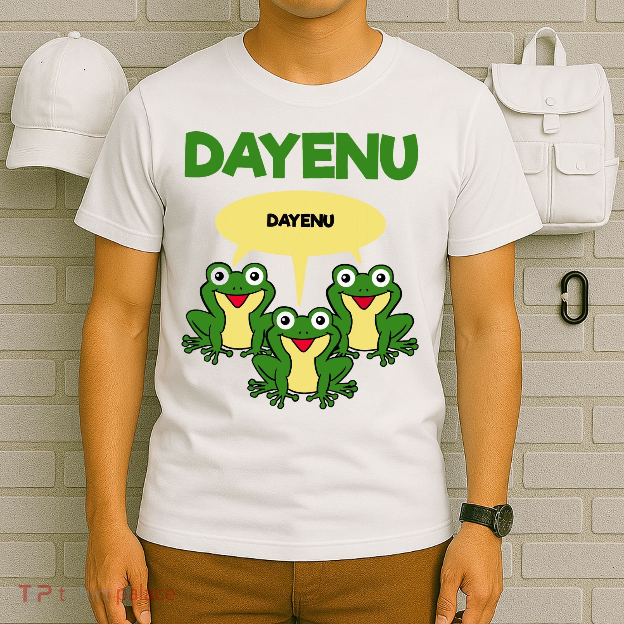 Three Frogs Dayenu Funny Pesach Passover T-Shirt