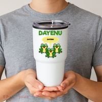 Three Frogs Dayenu Funny Pesach Passover Tumbler thumb 2