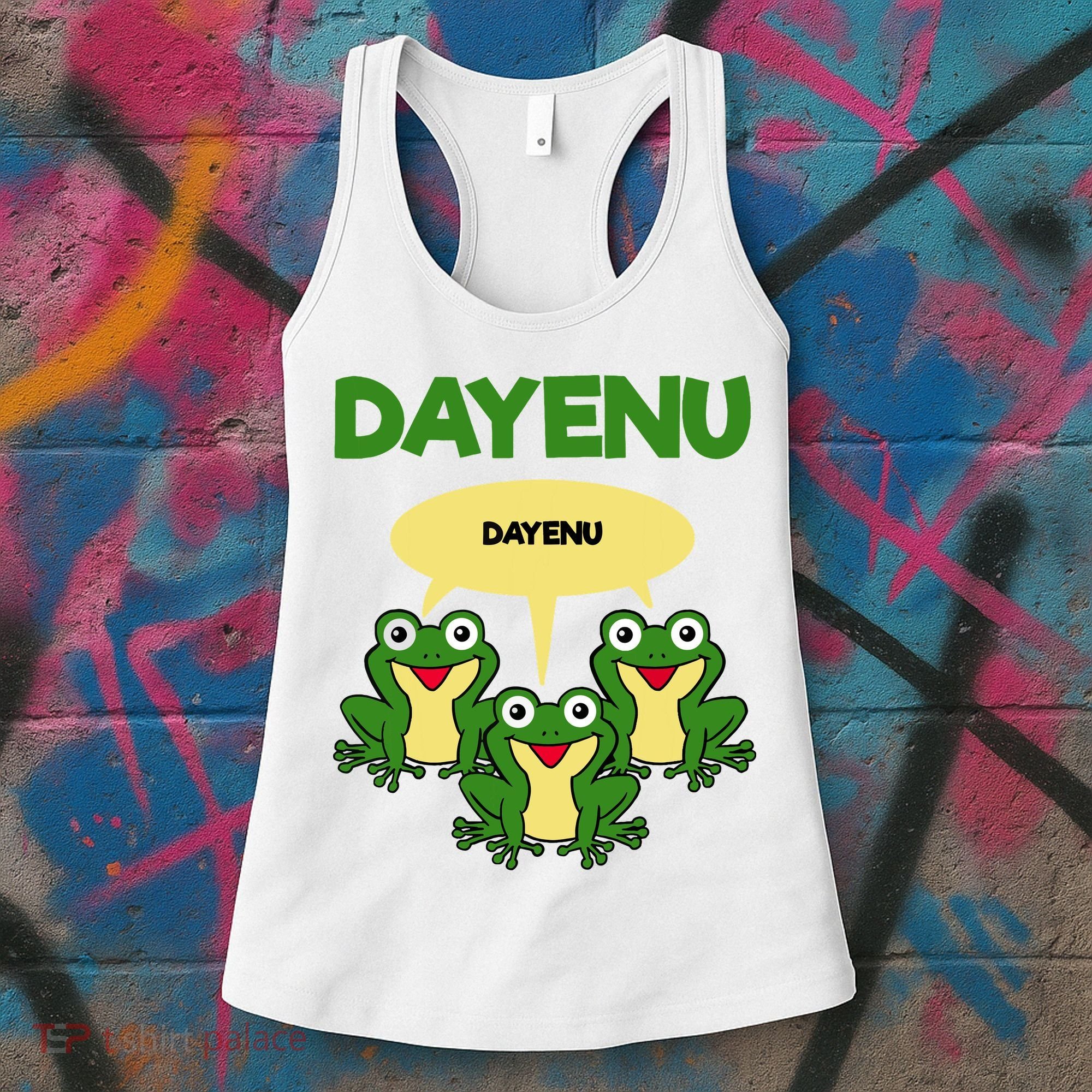 Three Frogs Dayenu Funny Pesach Passover Women's Tank Top