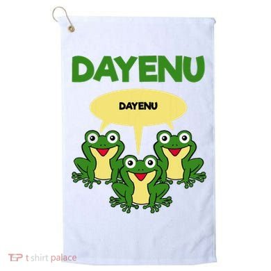 Three Frogs Dayenu Funny Pesach Passover Golf Towel