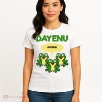 Three Frogs Dayenu Funny Pesach Passover Women's T-Shirt thumb 4