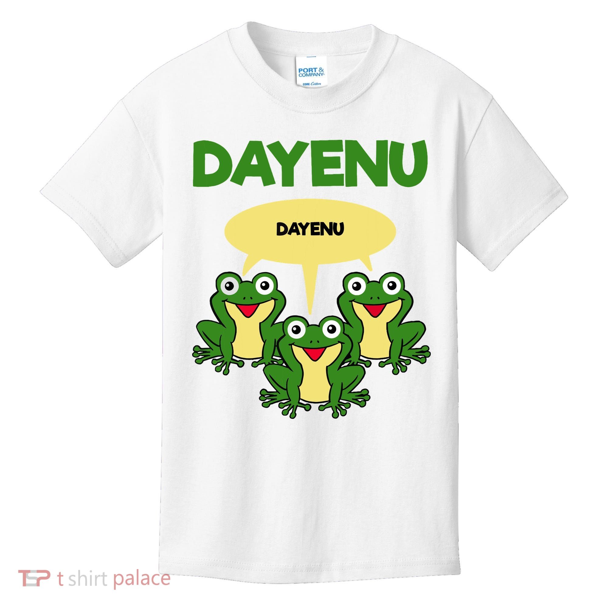 Three Frogs Dayenu Funny Pesach Passover Kids T-Shirt