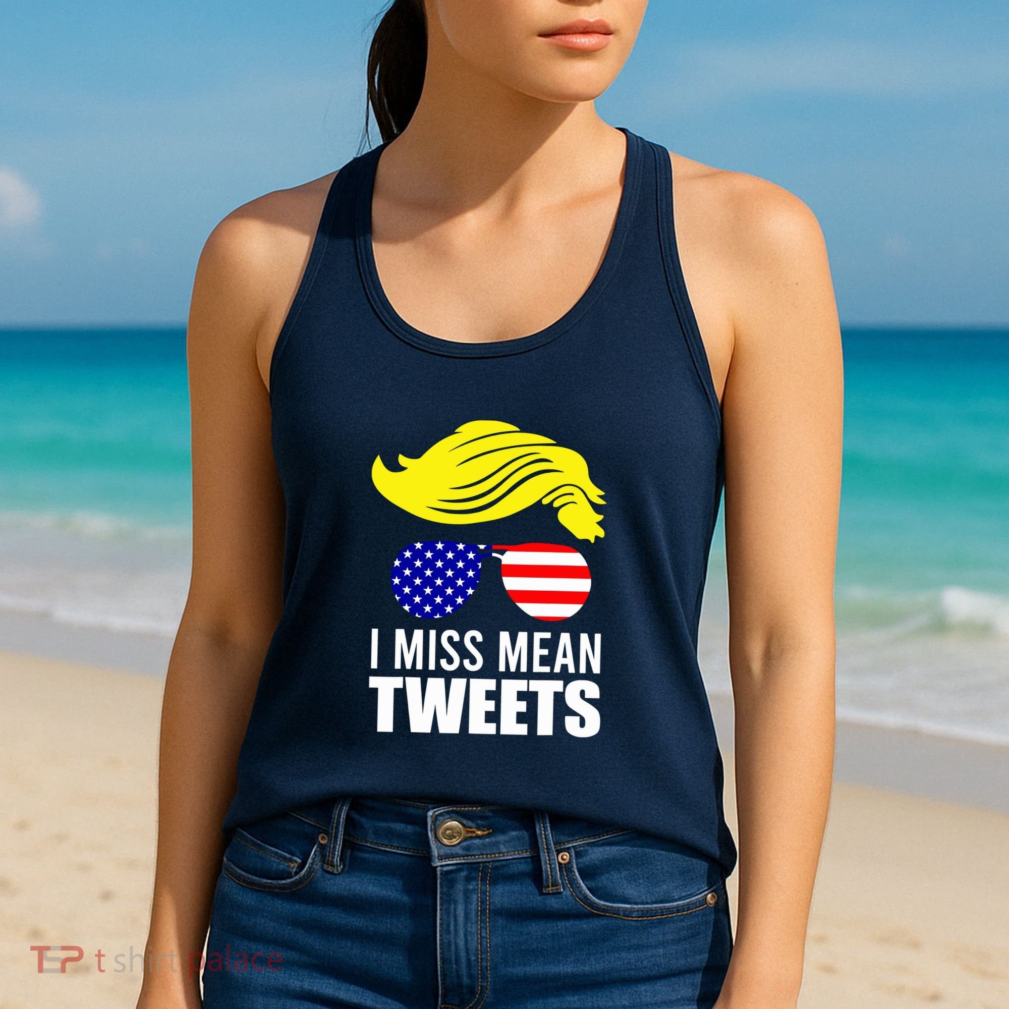 Trump Fathers Day Gas Prices I Miss Mean Tweets July 4th Gift Women's Tank Top