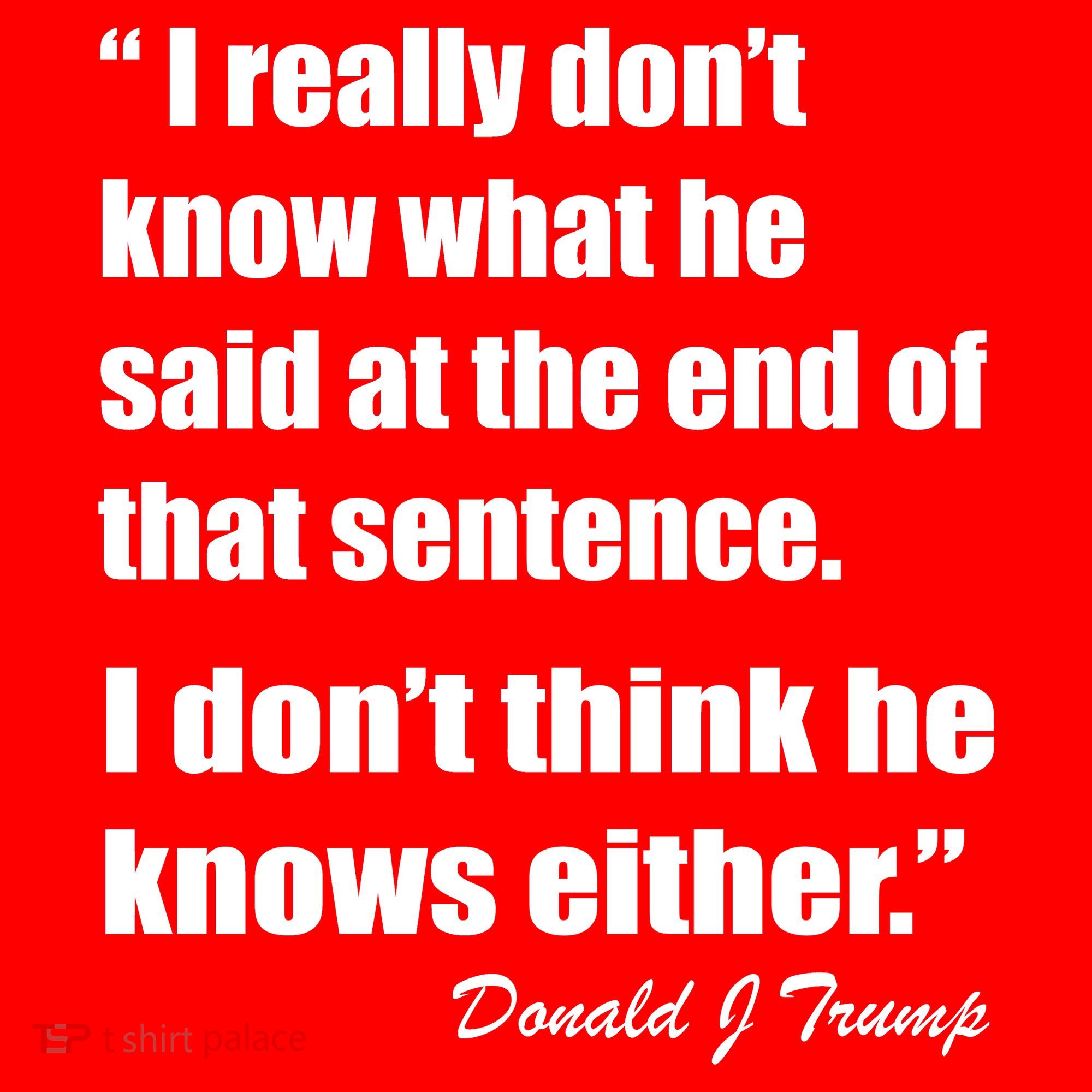 Trump Funny Dont Know What He Said At The End Of That Sentence T-Shirt
