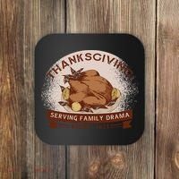Thanksgiving Family Drama Funny Coaster thumb 0
