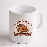 Thanksgiving Family Drama Funny Coffee Mug thumb 1
