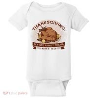 Thanksgiving Family Drama Funny Baby Bodysuit thumb 0