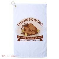 Thanksgiving Family Drama Funny Golf Towel thumb 0