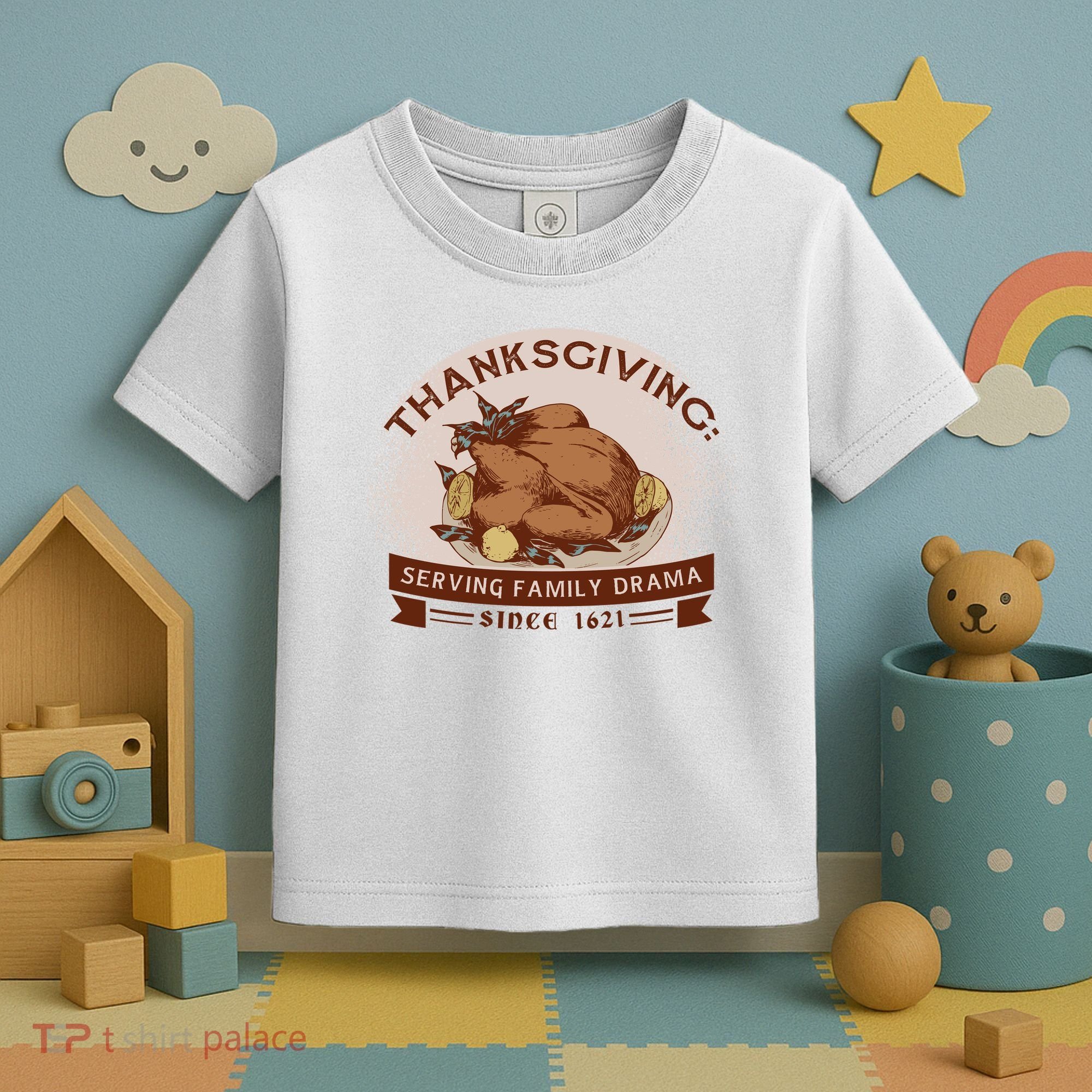 Thanksgiving Family Drama Funny Toddler T-Shirt
