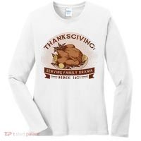 Thanksgiving Family Drama Funny Women's Long Sleeve Shirt thumb 0