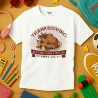 Thanksgiving Family Drama Funny Kids T-Shirt thumb 3