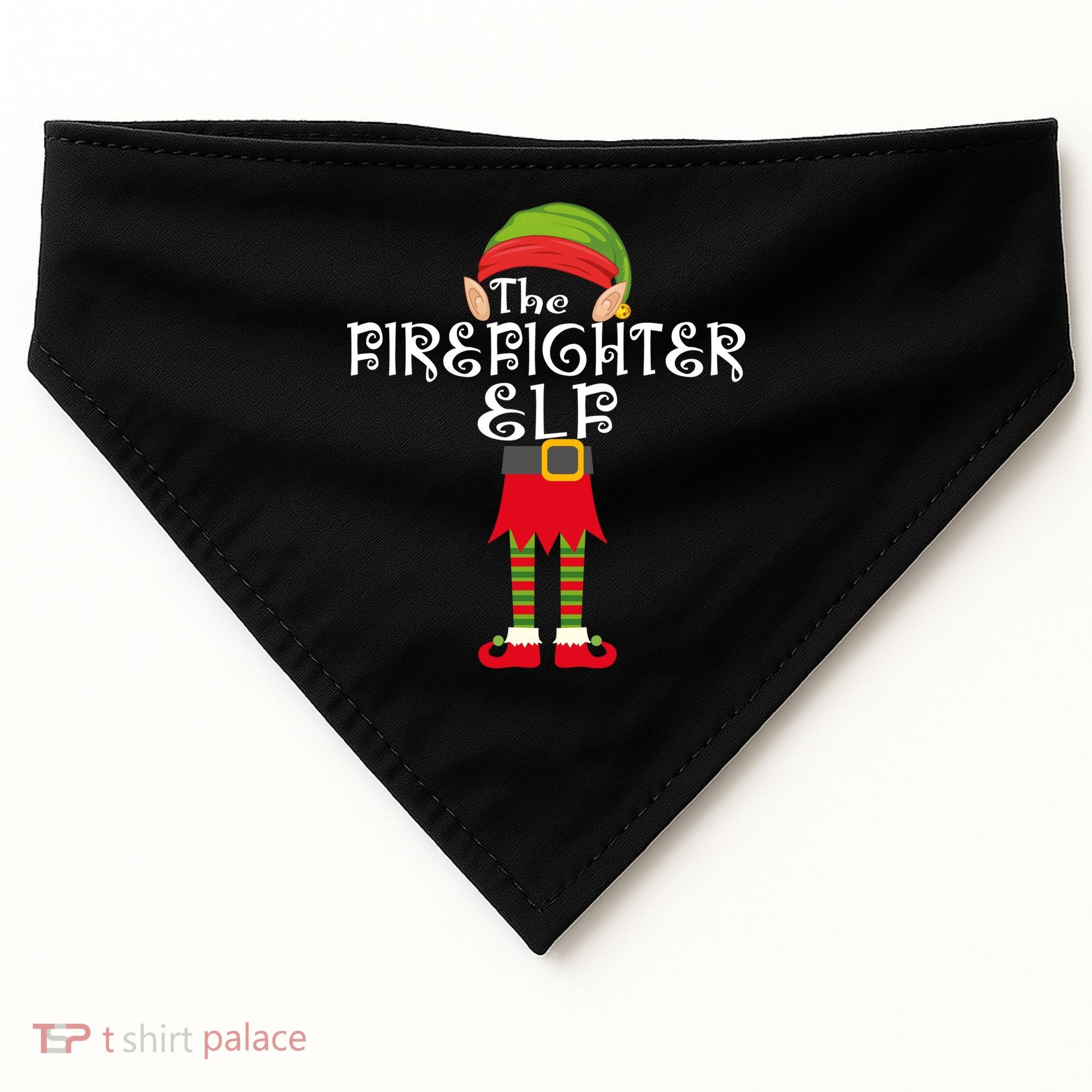 The Firefighter Elf USA-Made Doggie Bandana