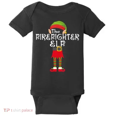 The Firefighter Elf Baby Bodysuit