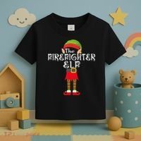 The Firefighter Elf Toddler T-Shirt thumb 3