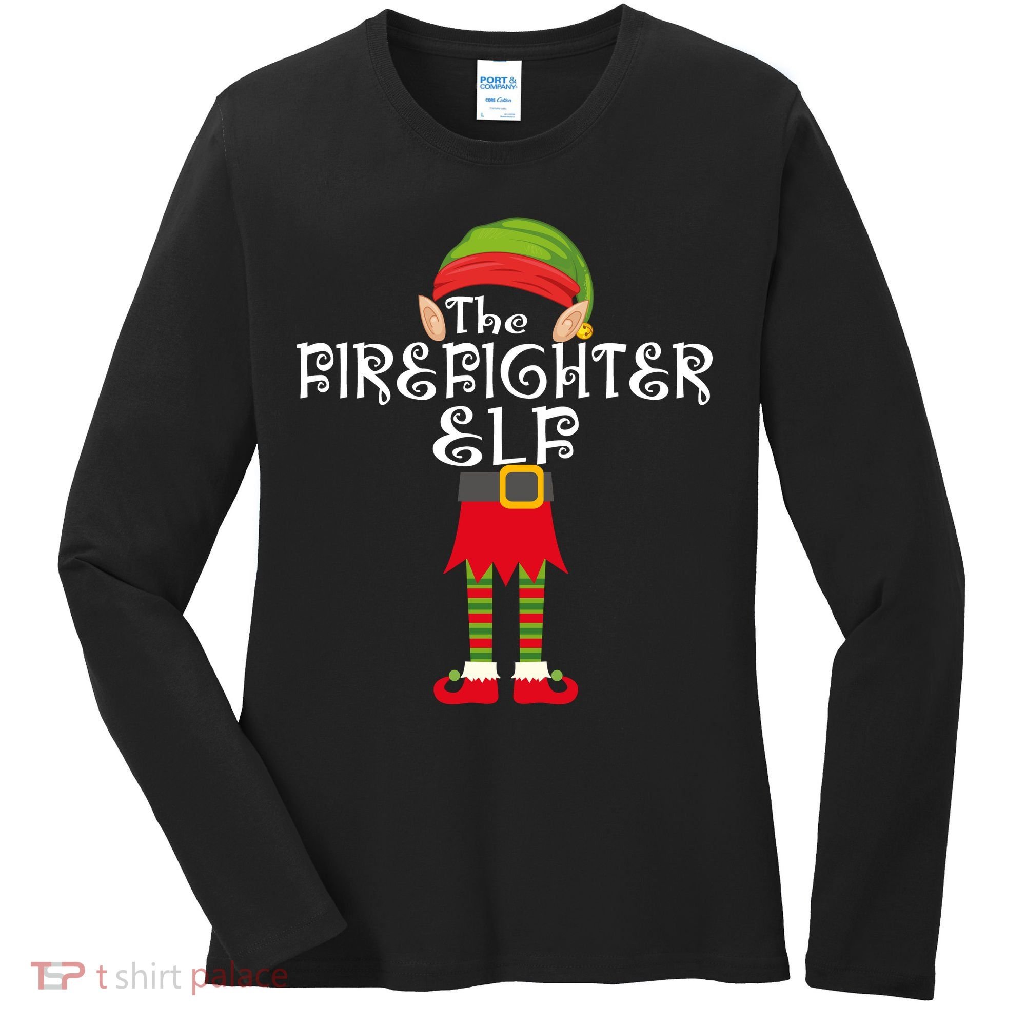 The Firefighter Elf Women's Long Sleeve Shirt