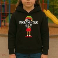 The Firefighter Elf Kids Hoodie thumb 3