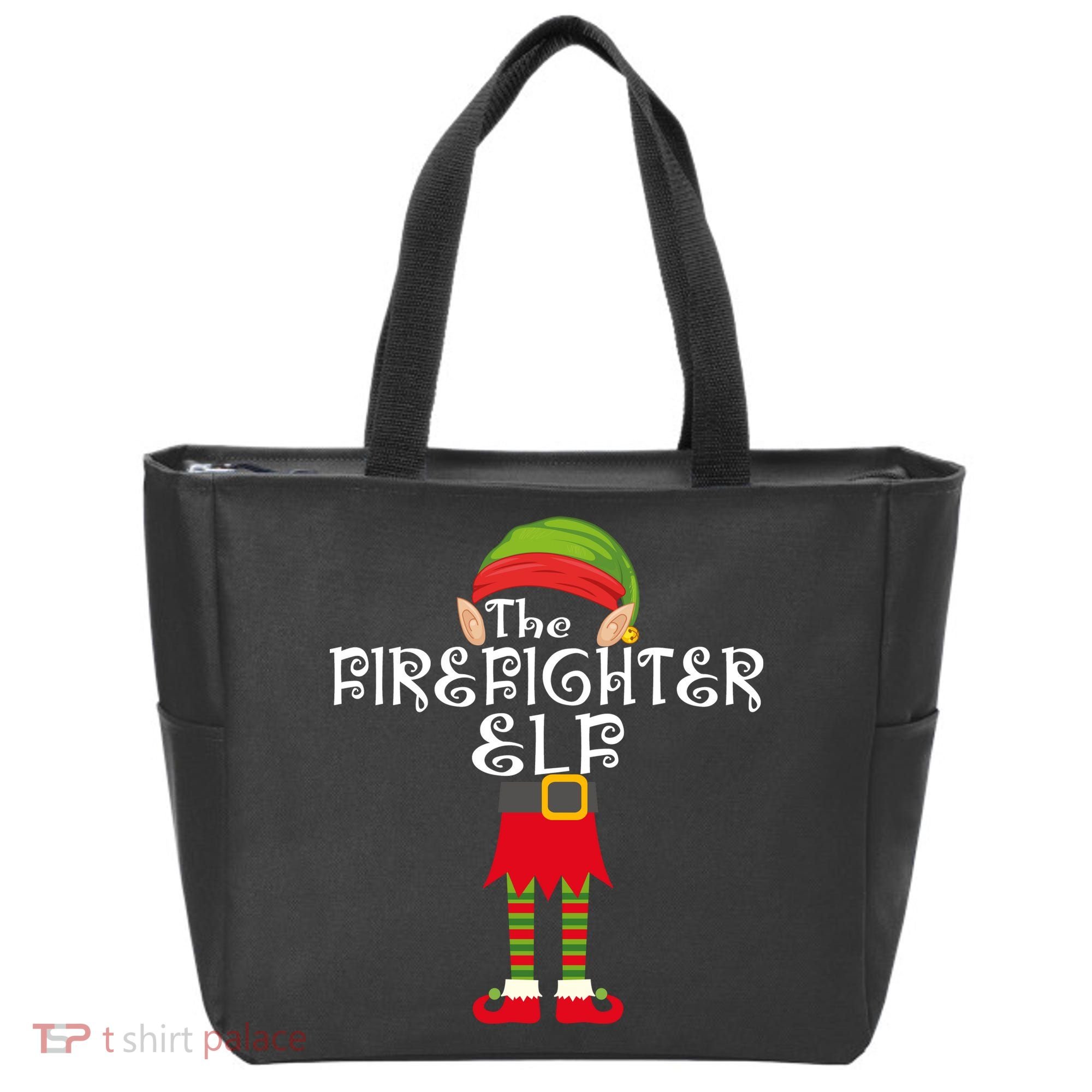 The Firefighter Elf Tote Bag