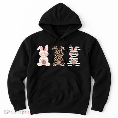 Trio Floral Easter Bunny Cute Hoodie