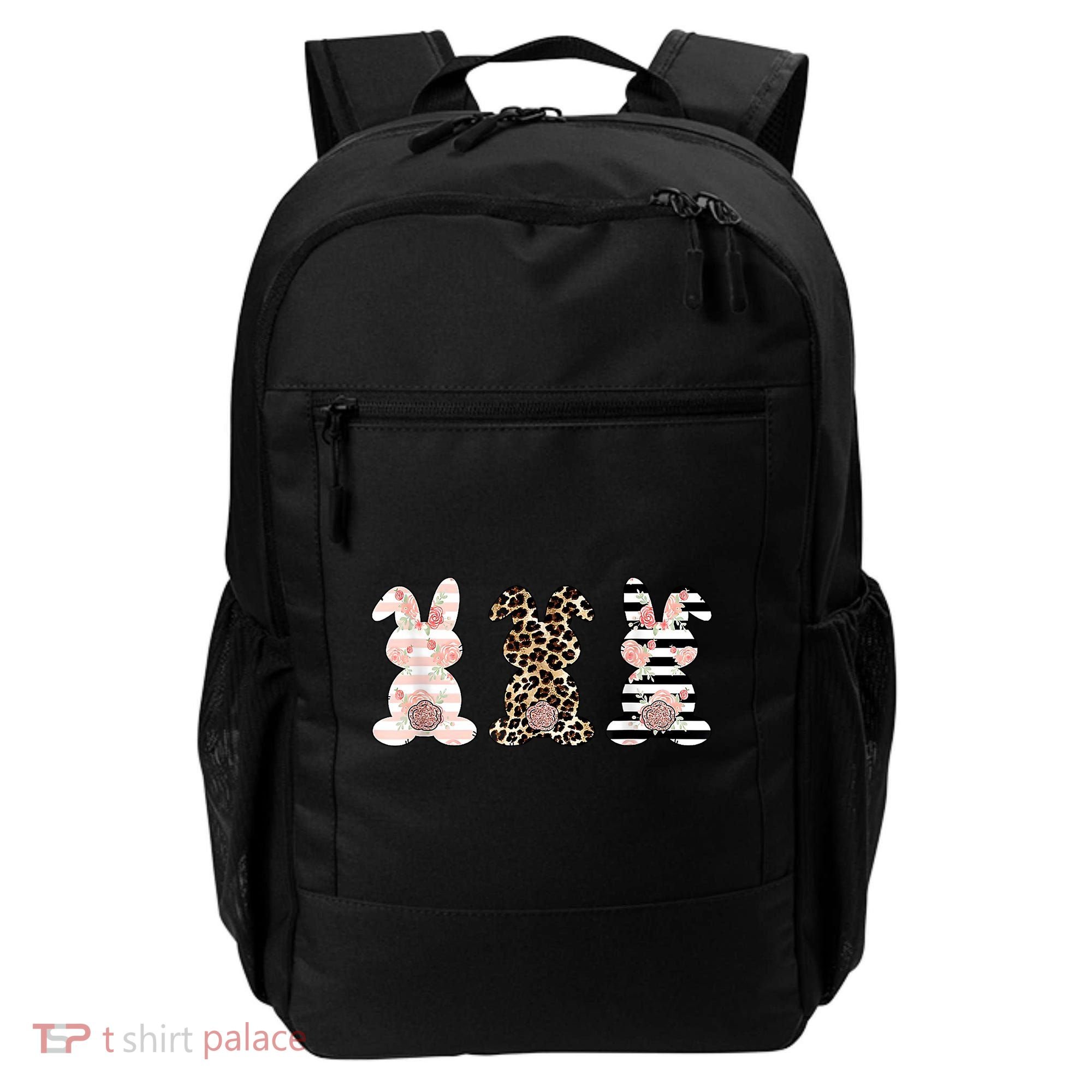 Trio Floral Easter Bunny Cute Backpack