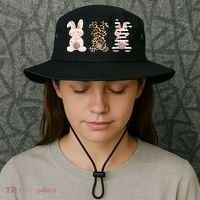 Trio Floral Easter Bunny Cute Bucket Hat thumb 3