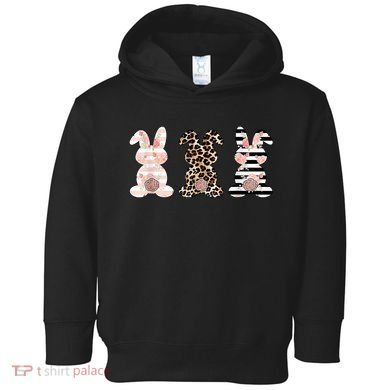 Trio Floral Easter Bunny Cute Toddler Hoodie