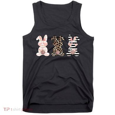 Trio Floral Easter Bunny Cute Tank Top
