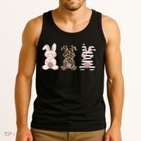 Trio Floral Easter Bunny Cute Tank Top thumb 3