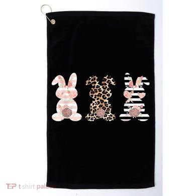 Trio Floral Easter Bunny Cute Golf Towel