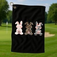 Trio Floral Easter Bunny Cute Golf Towel thumb 1