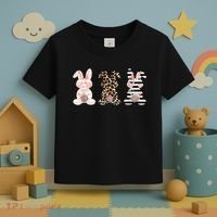Trio Floral Easter Bunny Cute Toddler T-Shirt thumb 3