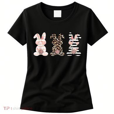 Trio Floral Easter Bunny Cute Women's T-Shirt