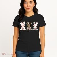 Trio Floral Easter Bunny Cute Women's T-Shirt thumb 4