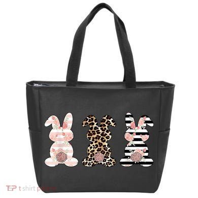 Trio Floral Easter Bunny Cute Bag