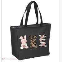 Trio Floral Easter Bunny Cute Tote Bag thumb 2