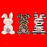 Trio Floral Easter Bunny Cute Santa Hat thumb 1