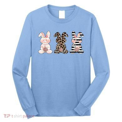 Trio Floral Easter Bunny Cute Long Sleeve Shirt