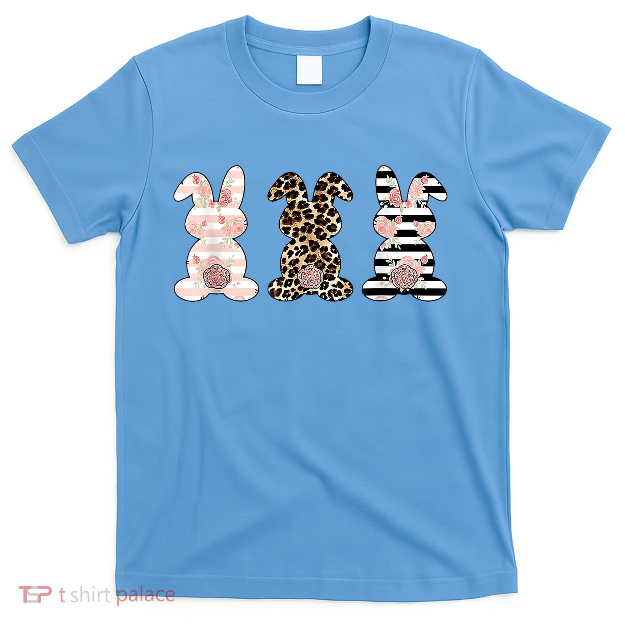 Trio Floral Easter Bunny Cute T-Shirt