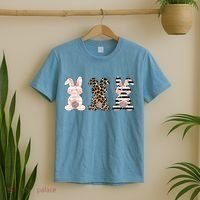 Trio Floral Easter Bunny Cute T-Shirt thumb 2
